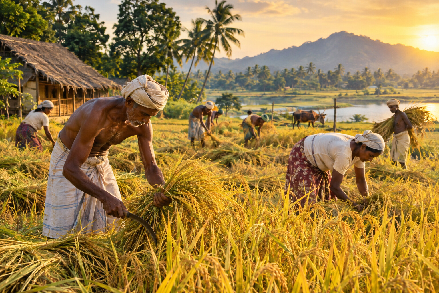 Sri Lankan agriculture, harvesting, old